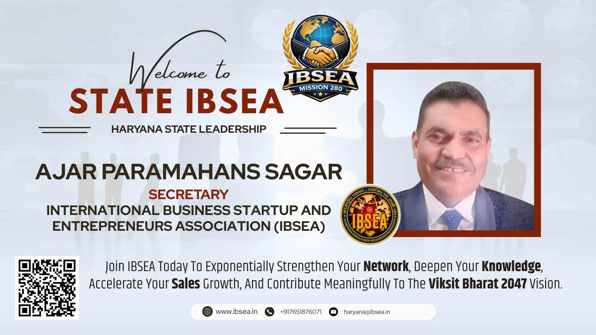 Ajar Paramahans Sagar Has Been Appointed As Secretary For IBSEA Haryana State | Mission 280